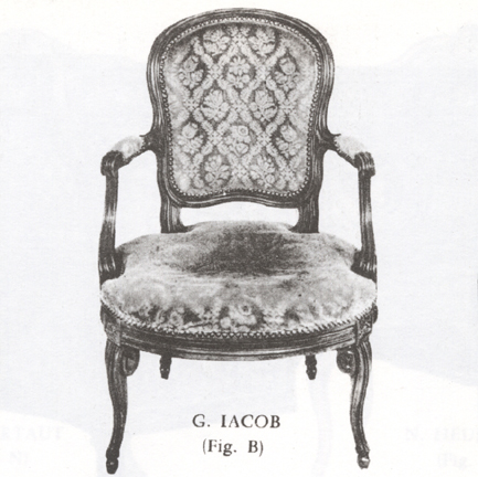 Fauteuil à pieds en console, figure B reproduite par Jean Nicolay